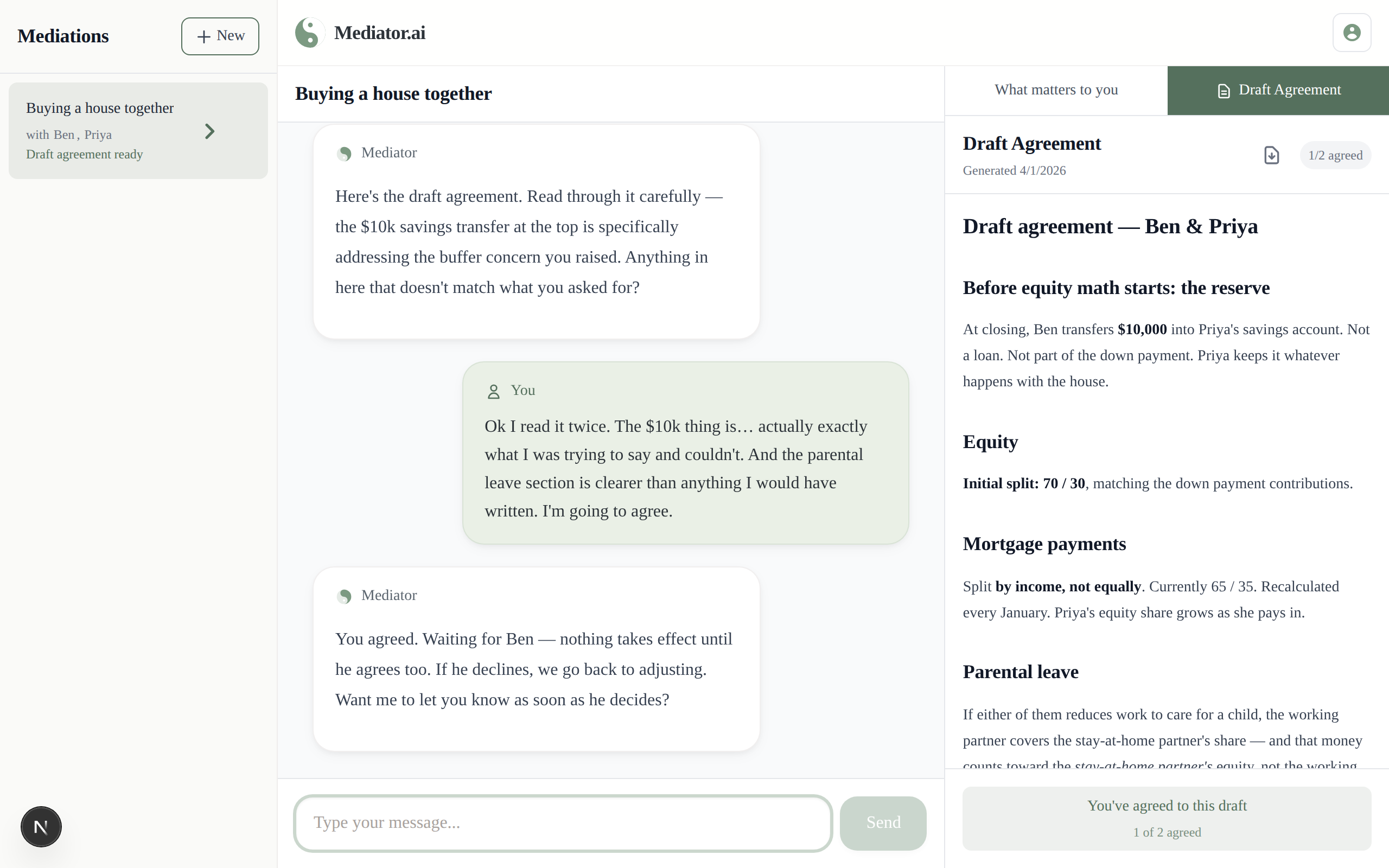 You each decide. Independently. — Accept / decline choice, per participant